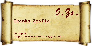 Okenka Zsófia névjegykártya